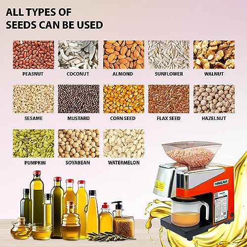 Image of HAKURA H2O-2B Comfort Oil Extractor Oil Maker Press Machine For Home 560 Watts (Red)