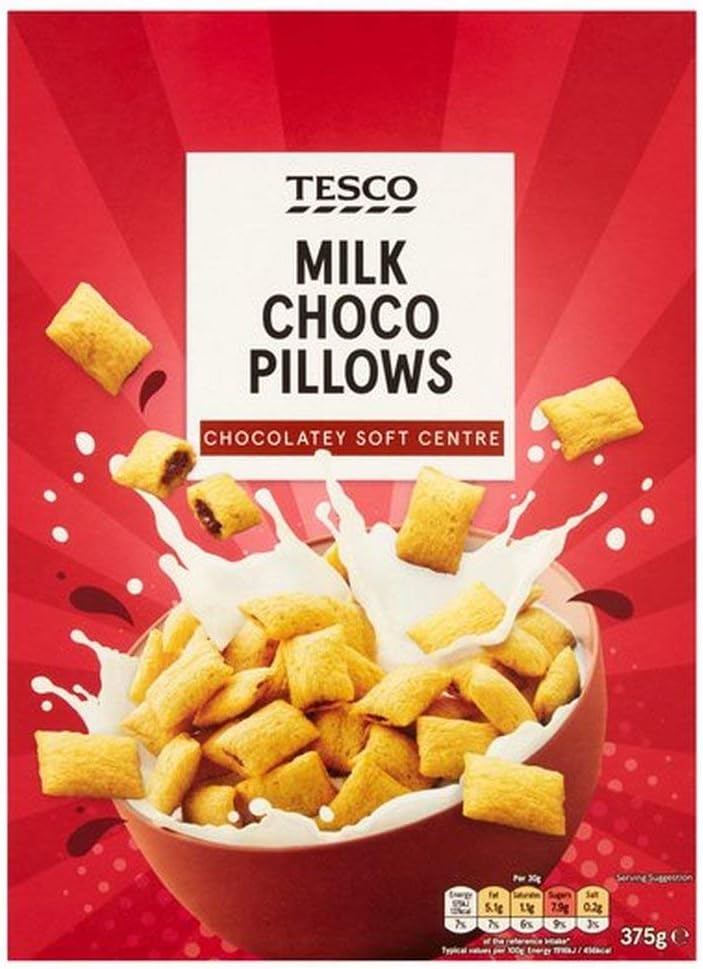 Tesco Pillows Choco-Nut Cereal 375G