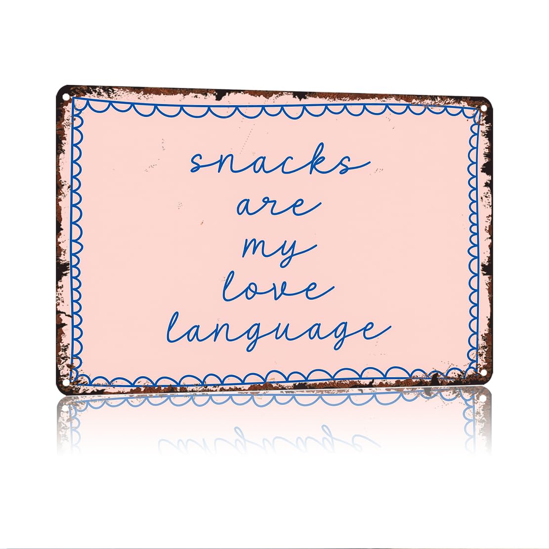 peiyeety Snacks Are My Love Language Funny 8x12 Inch Aluminum Vintage Metal Tin Signs-For Living Room Kitchen Bedroom Patio Porch Men'S Nest Wall Decor