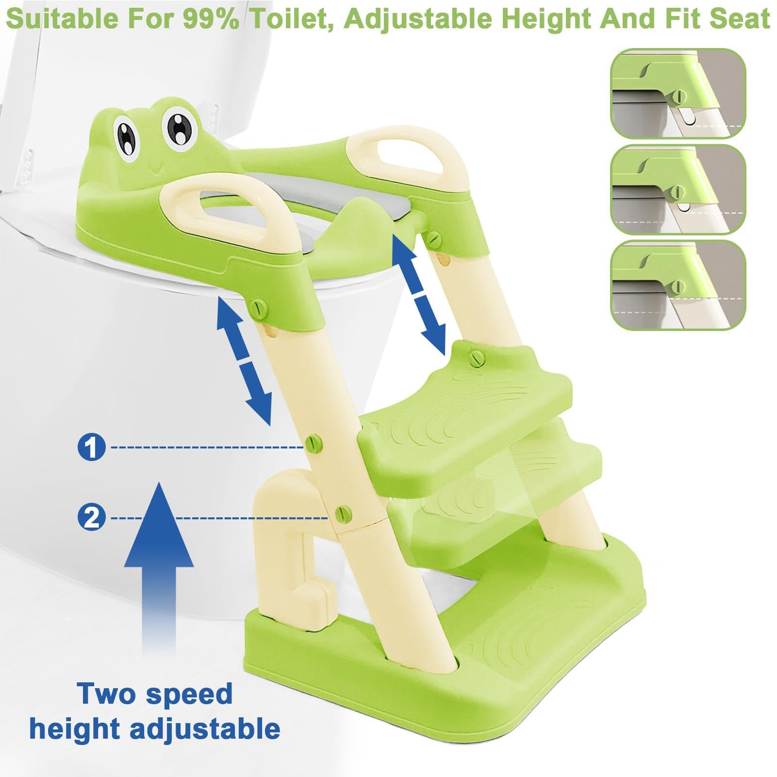 Asiento de inodoro para niños pequeños – Escalera plegable para silla de