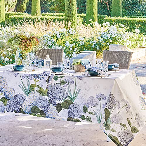 Garnier-Thiebaut Jardin De Bretagne Bleu Tablecloth 67"X67", Linen #TOP2