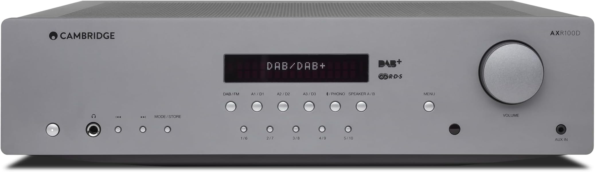 AXR100D - Separate 100 Watt Stereo HiFi Receiver with Integrated Phono Level, Dab/FM Radio and Bluetooth 5.0 - Moon Grey
