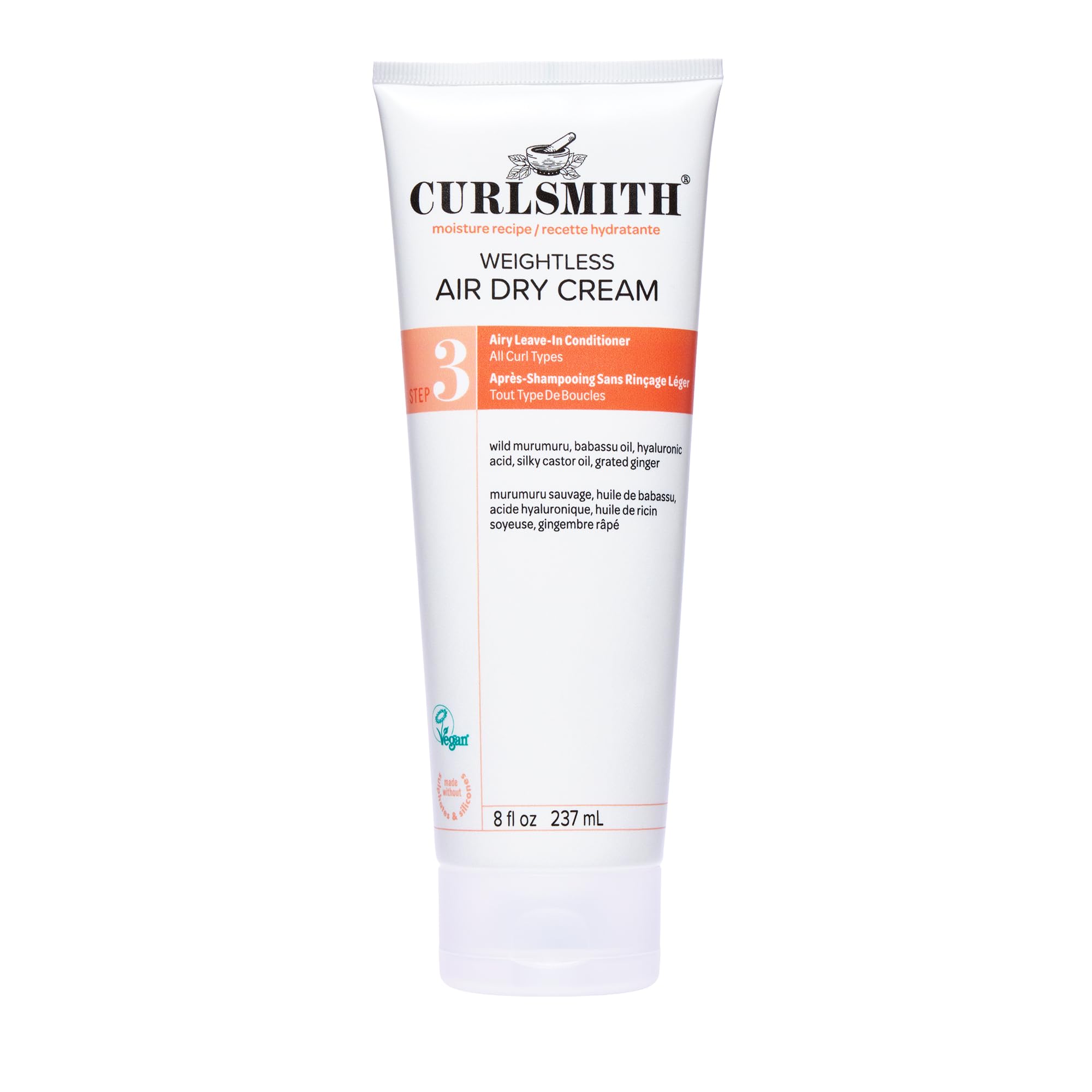 CURLSMITHWeightless Air Cream - Air Dry Curl Cream, Hydrating and Detangling, Best Leave-In for Dry Curly Hair, For All Curl Types, Vegan & Cruelty Free