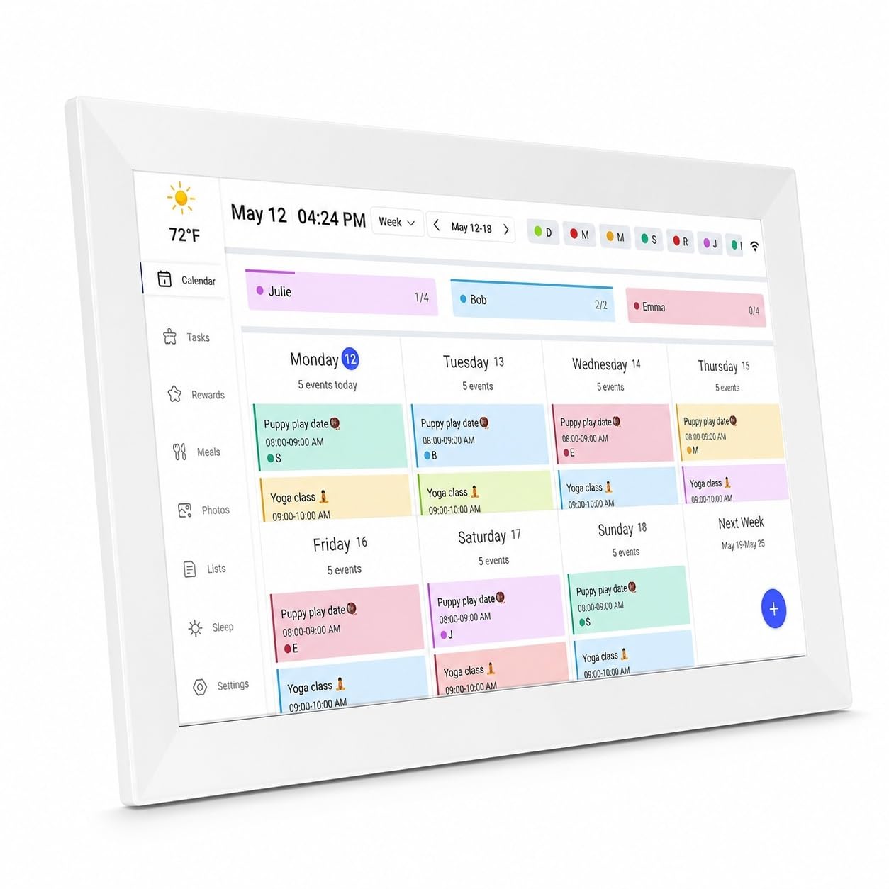 Elprico Digitaler Familienkalender 15,6 Zoll, WLAN Wandplaner mit 1080p Touchscreen, Smart Display für Familienorganisation 32GB Bilderrahmen EU Stecker