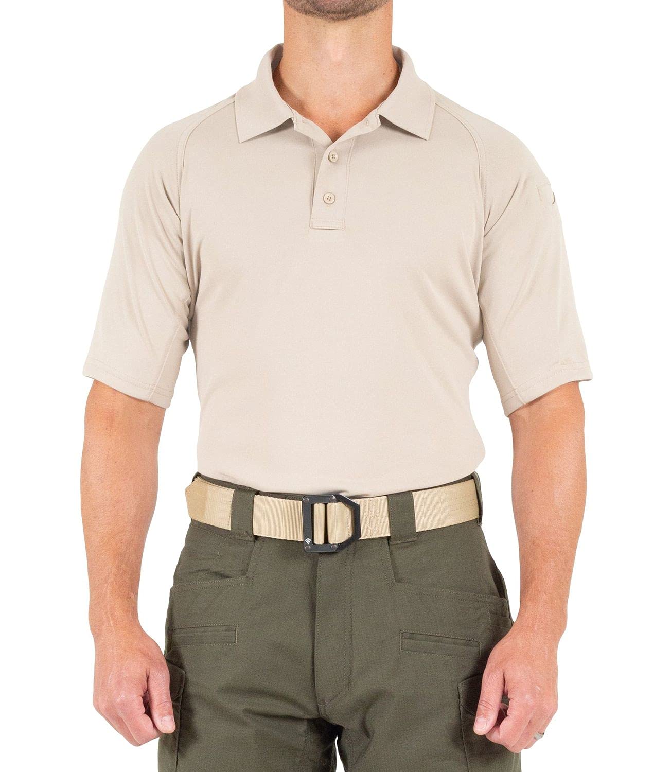 Polo Performance First Tactical beige robuste manches courtes premium
