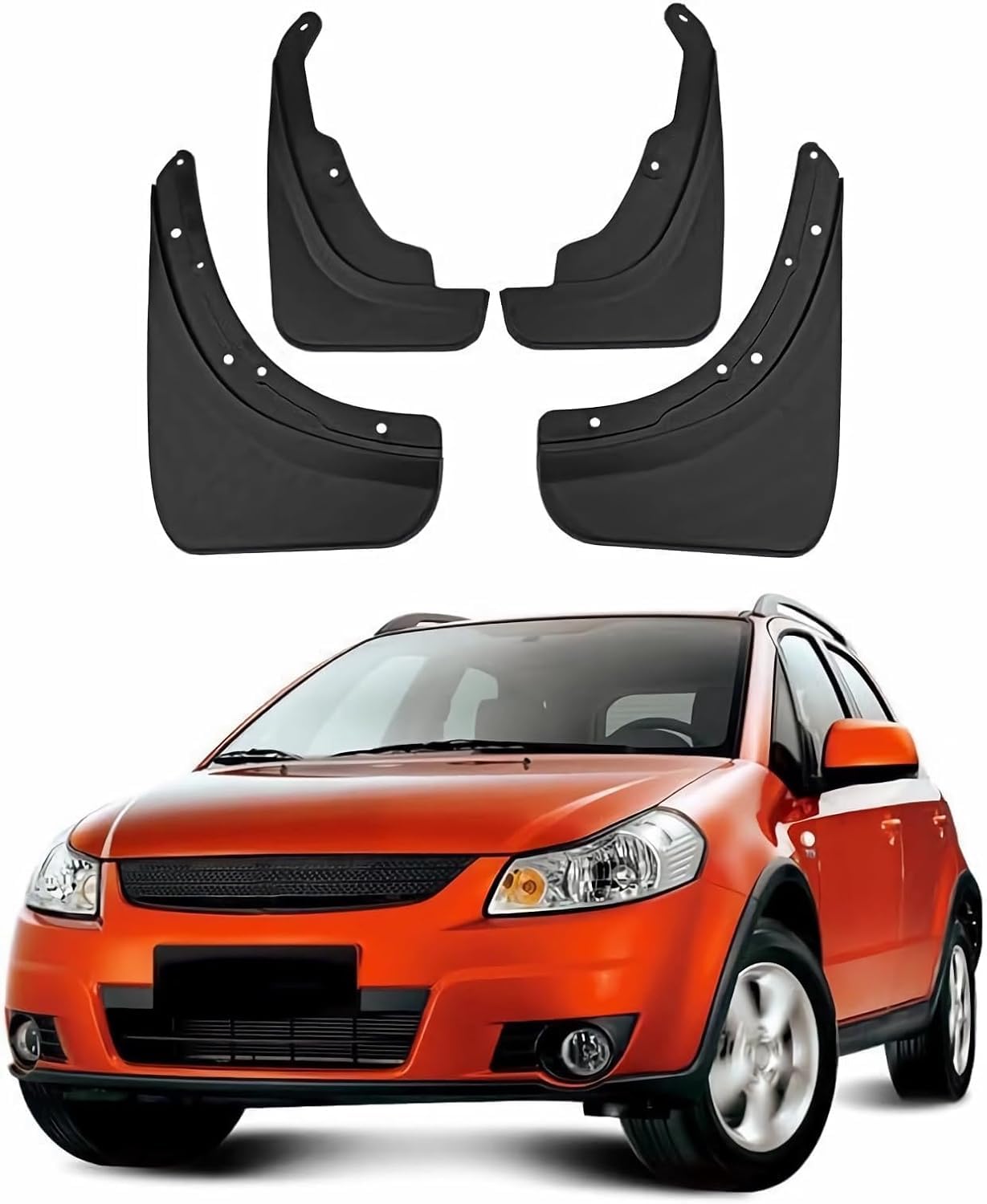 RESKIU 4PCS Mud Flaps for Suzuki Tianyu SX4 Hatchback 2007-2011, Splashproof No Drill Easy Install Front Rear Wheel Protection Fender Mudflaps All-Weather Splash Guards