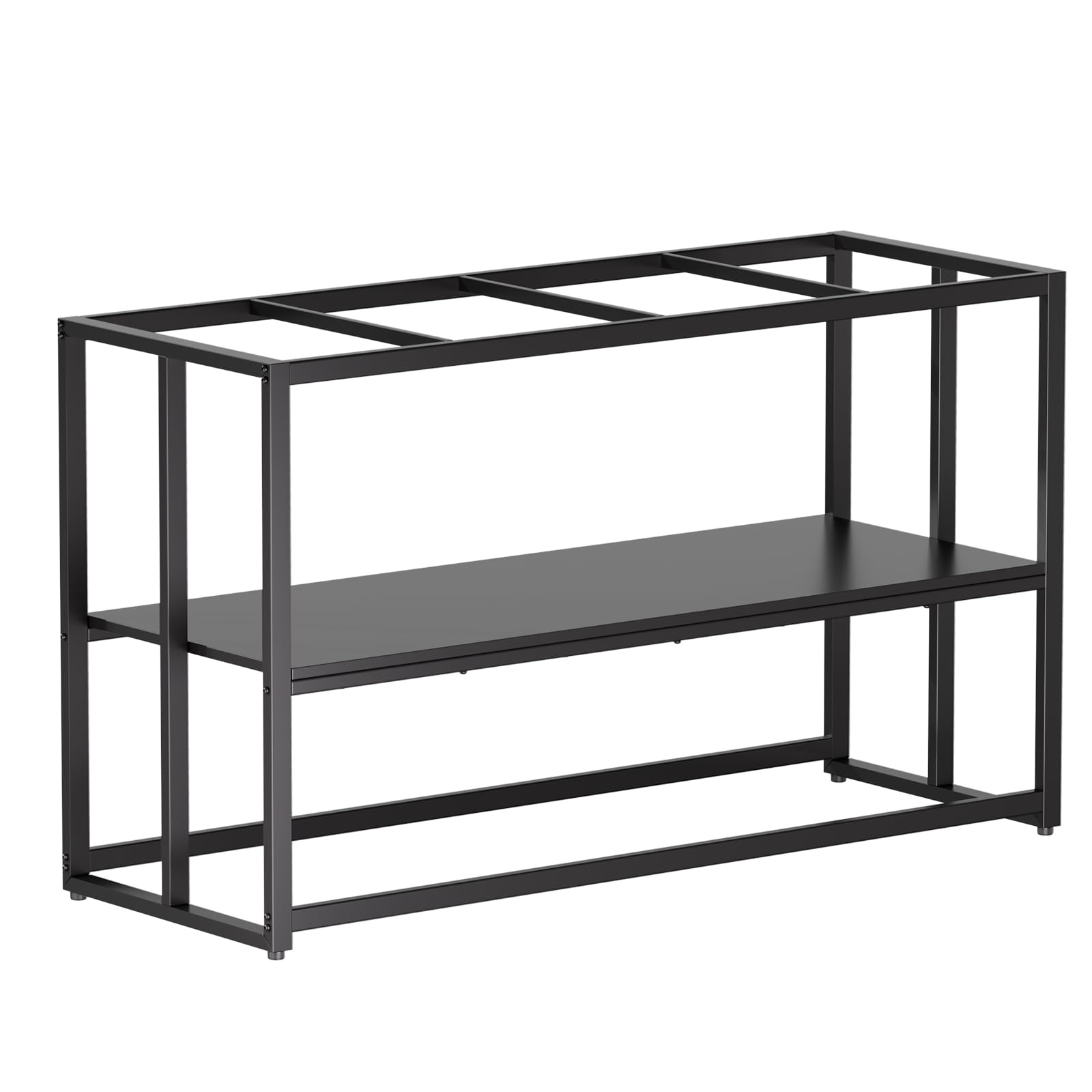 Urban Deco 55-75 Gallon Fish Tank Stand 900LBS Capacity For Aquarium Stand Metal Fish Tank Stand 123x50x80 cm Dual-Layer Design Terrarium Stand Ideal for Home and Office, Black