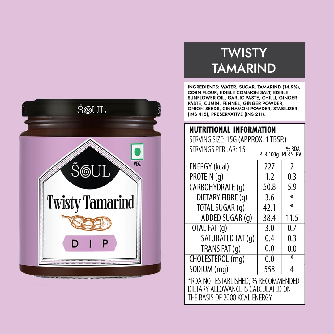 ADF Soul Twisty Tamarind Dip | Tangy & Sweet Indian-Style Tamarind Sauce With Spices | Perfect For Chaats, Snacks & Marinades | 230g. - Image 6 thumbnail