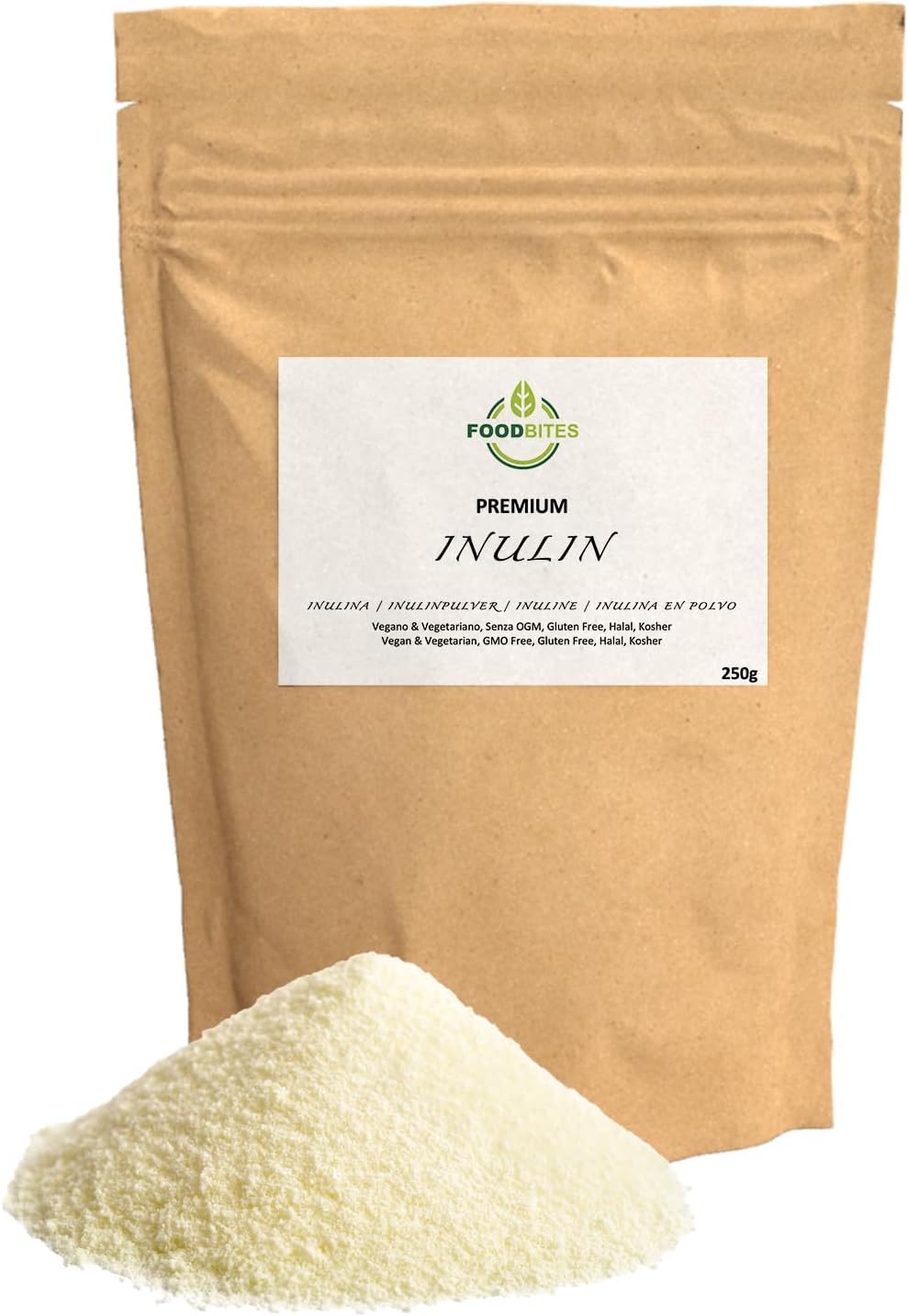 Inulin Powder 250g – Prebiotic Fibre for Physiological Maintenance of the Intestine – Chicory Inulin 100% Purity