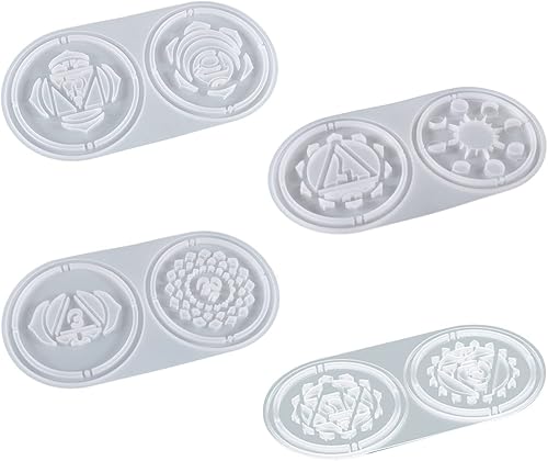 Moldes de resina de siete chakras, molde de bandeja de almacenamiento, moldes de ágata de silicona, moldes de placa brillante para hacer manualidades