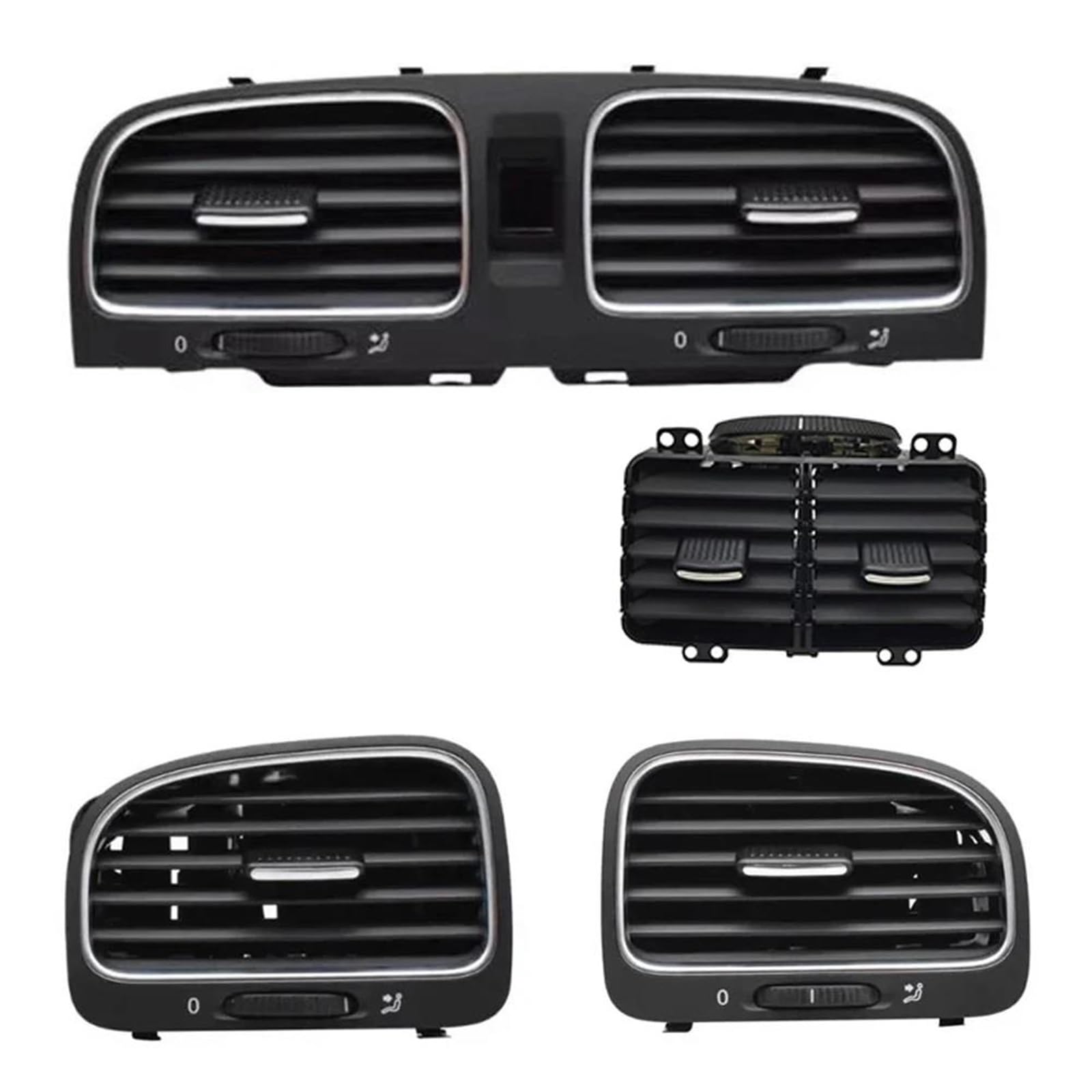Grille d'aération console avant Golf 6 de qualité supérieure avec curseurs chromés