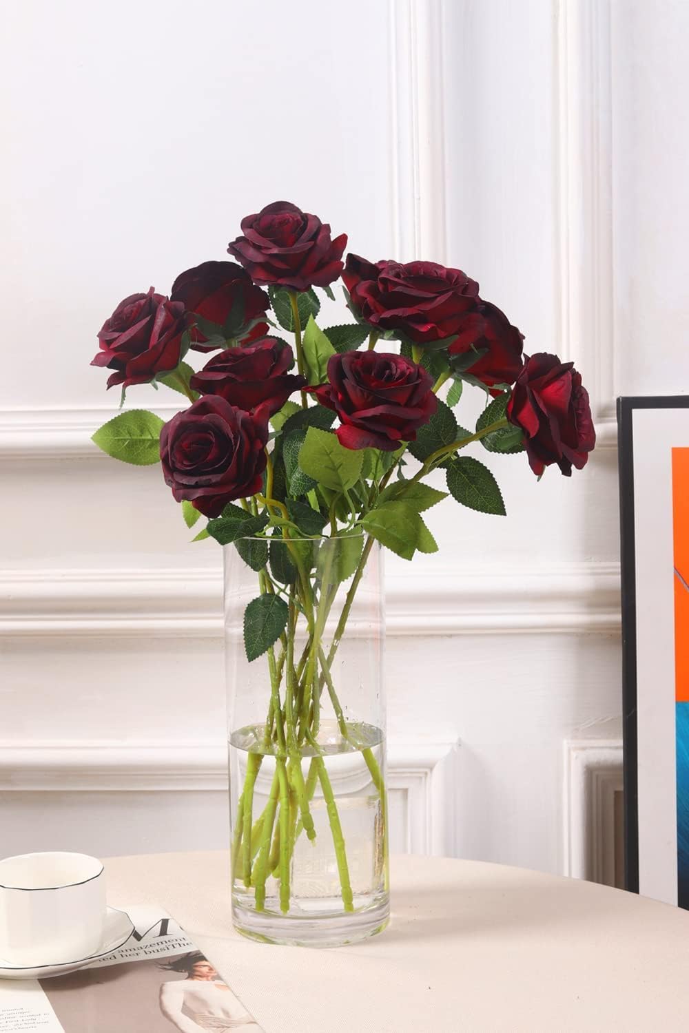 10 stuks Kunstrozen Rozen Kunstbloemen Rozen Nep Rozen Voor Decoratie Zijden Roos Bloemen Dubbele Kleuren Enkele Rozen Stam Boeket (Rooskleurig En Rood) Elke Kleur 5 Stuks