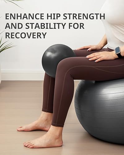 Miniatura 6 de Trideer Pelota de pilates  Bola de núcleo de 9 pulgadas para terapia física, yoga, estabilidad y entrenamiento, oficina y gimnasio en casa