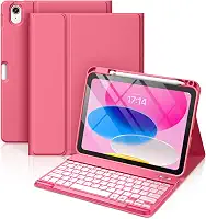 Hamile - Capa para iPad 11ª geração com teclado, capa destacável sem fio retroiluminada em 7 cores com suporte para lápis para iPad 11 polegadas A16 2025 10,9 polegadas 2022, cor