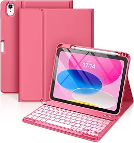 Hamile - Capa para iPad 11ª geração com teclado, capa destacável sem fio retroiluminada em 7 cores com suporte para lápis para iPad 11 polegadas A16 2025 10,9 polegadas 2022, cor