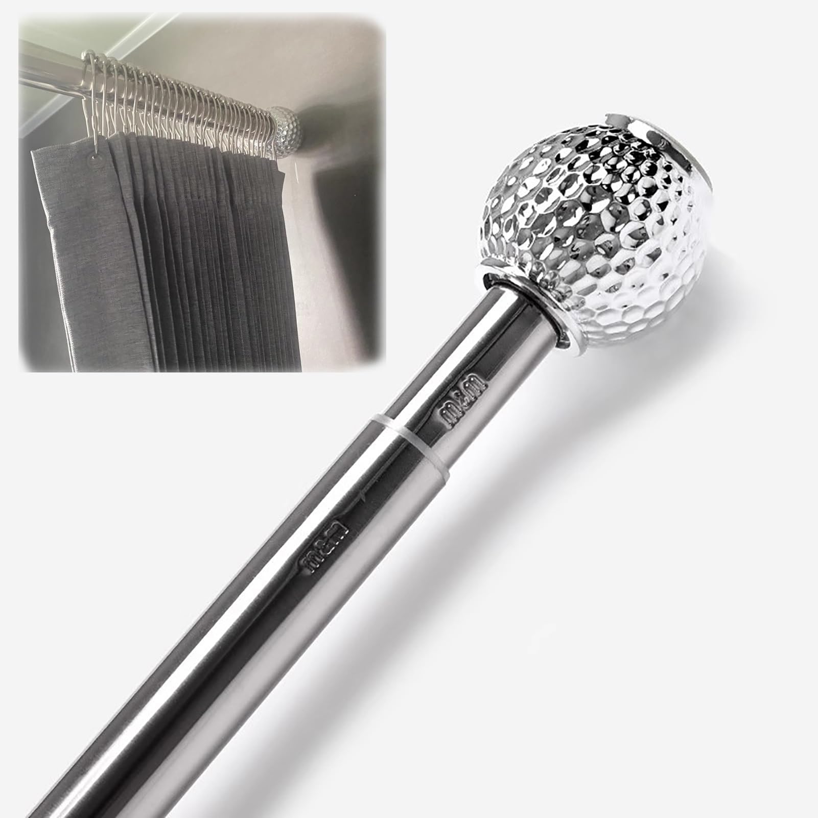 Barra Armario Soporte Decorativo para Rieles de Armario para Divisor de Ducha, Barras de Tensión de Resorte Ajustables para Tienda de Ropa, Soporte de Barra de Cortina Multifunción(Style 2,150-260cm (