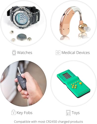 Miniatura 4 de Pilas de botón de litio 3 v para relojes llaveros electrónica juguetes CR2450 de Emazing Lights Plateado 20