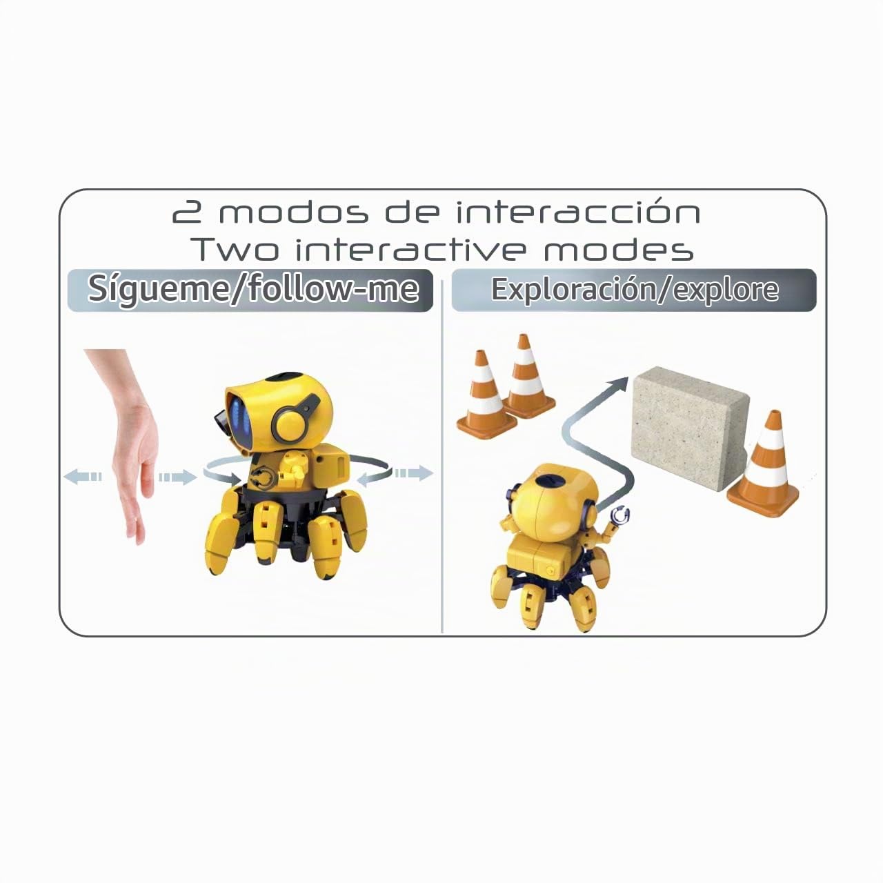 DEQUBE - Tobbie Robot Inteligente - Robot Smarty Reprogramable y Multifuncional -Desarrolla Sus Propios Gestos y emociones - Movimientos programables para Realizar tareas (Deqube 925D00156)