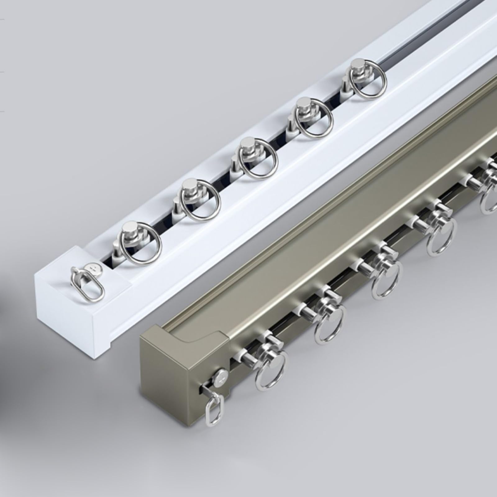 Rail de rideau de plafond en aluminium champagne 2,40 m haut de gamme