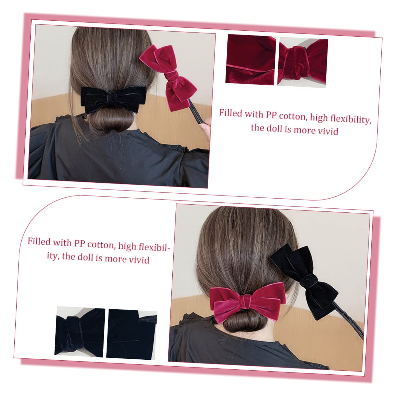 FRCOLOR 5 Set Di Strumenti Per Chignon Per Adolescenti Per Uno Styling Rapido Per Feste Scolastiche 2 Pezzi * 5