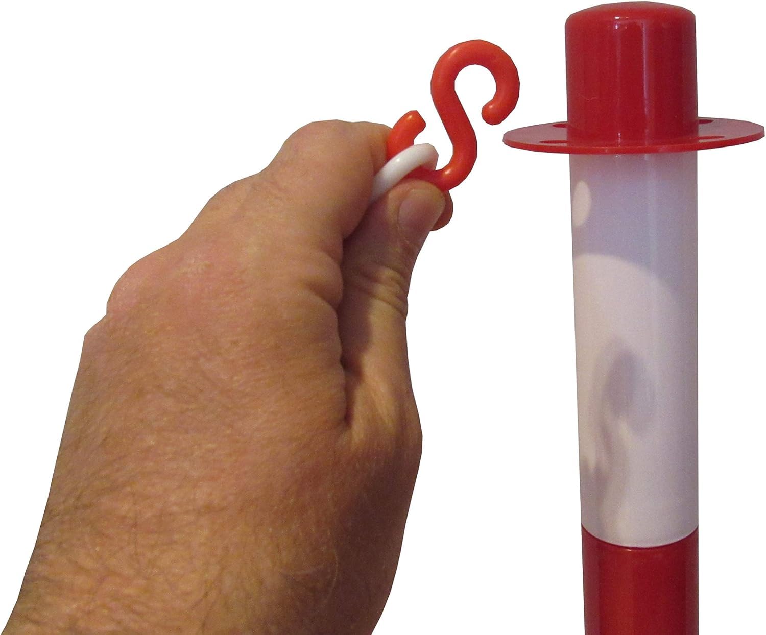 GC2-CH2.5 Paire de Poteaux en Plastique avec Chaîne en Plastique de 2,5 m (Rouge Blanc, 2,5 m)