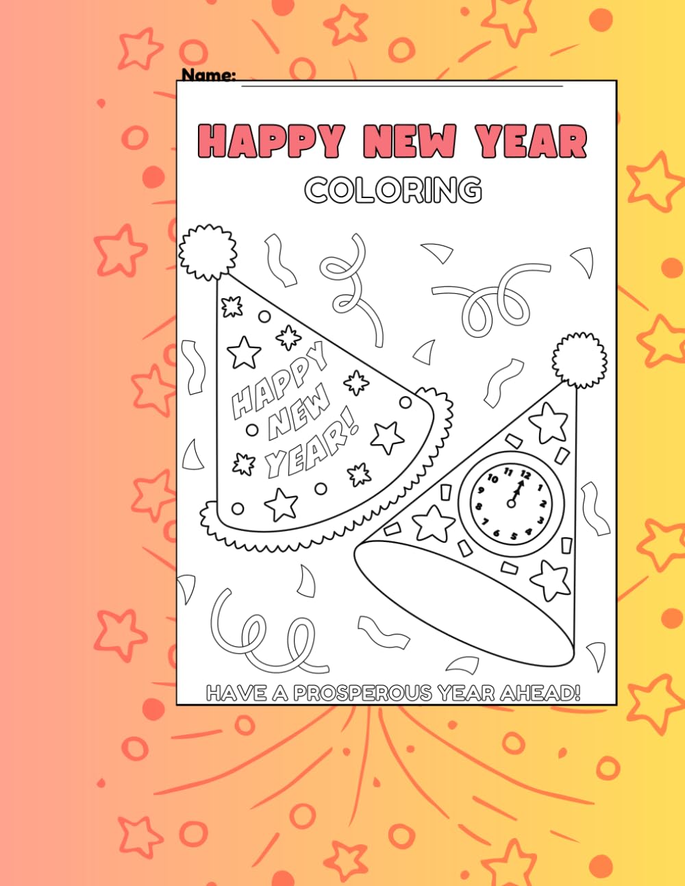 new year kids coloring book: A happy new year coloring adventure for little artist