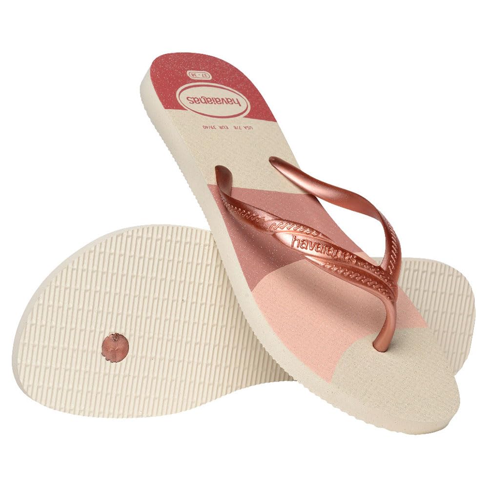 Havaianas Fantasia Gloss Women FlipFlop Beige 8.5/9 UK