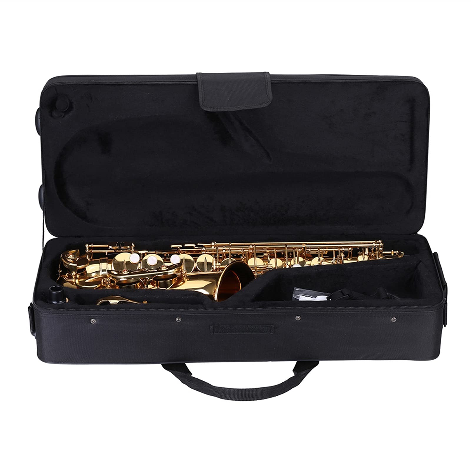 Sax Principianti Kit Essere Strumento di Tastiera in Ottone in Ottone Alto Saxophone in Ottone Gold e Sax 802 Strumento a Legna con Custodia in Tessuto per Spazzola Strumento a fiato