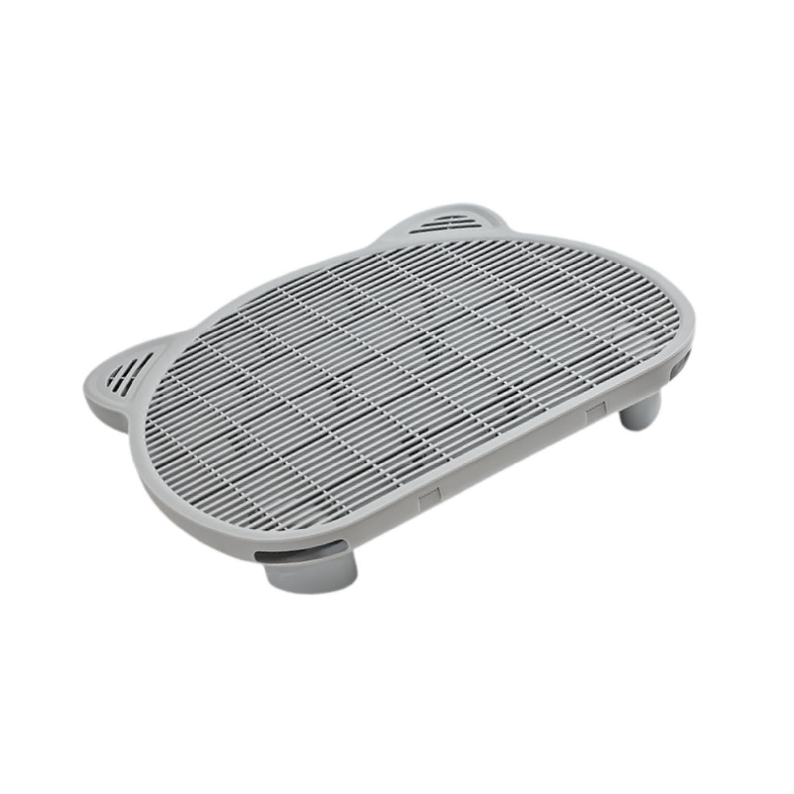 Tapis de Litière pour Chat Double Couche Attrape-litière Protection Pad Nettoyage Simple Fonction Filtrante Antidérapante Convient à L'Intérieur Salon, Gris