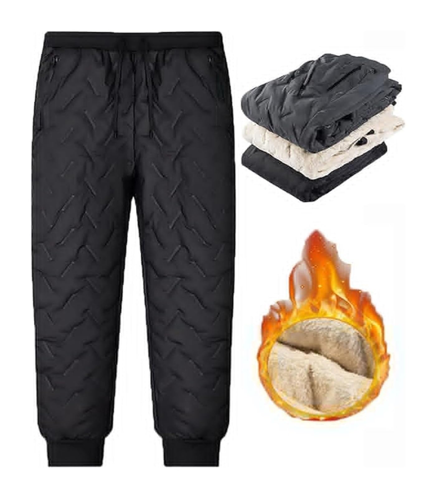 Pantalons doublés en polaire hommes SIYAN jogging imperméable sherpa - 8
