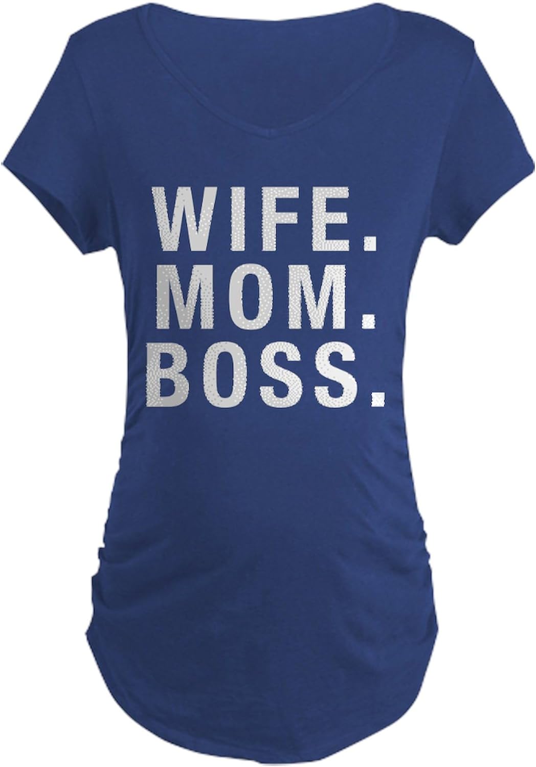 CafePress Wife Mom Boss Maternity Dark T Shirt Women's Maternity Ruched Side T-Shirt