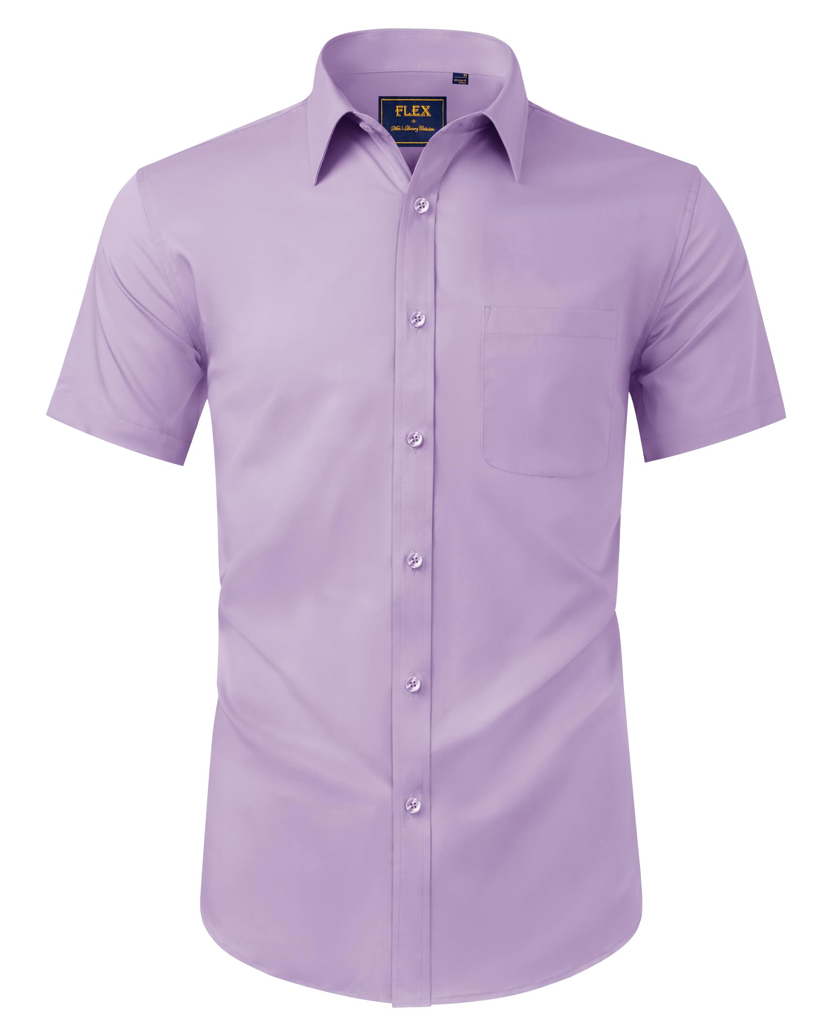 Alimens & Gentle Hemd Herren Kurzarm Faltenfrei Business Regular Fit Freizeithemden Strand Sommer Tshirt mit Tasche