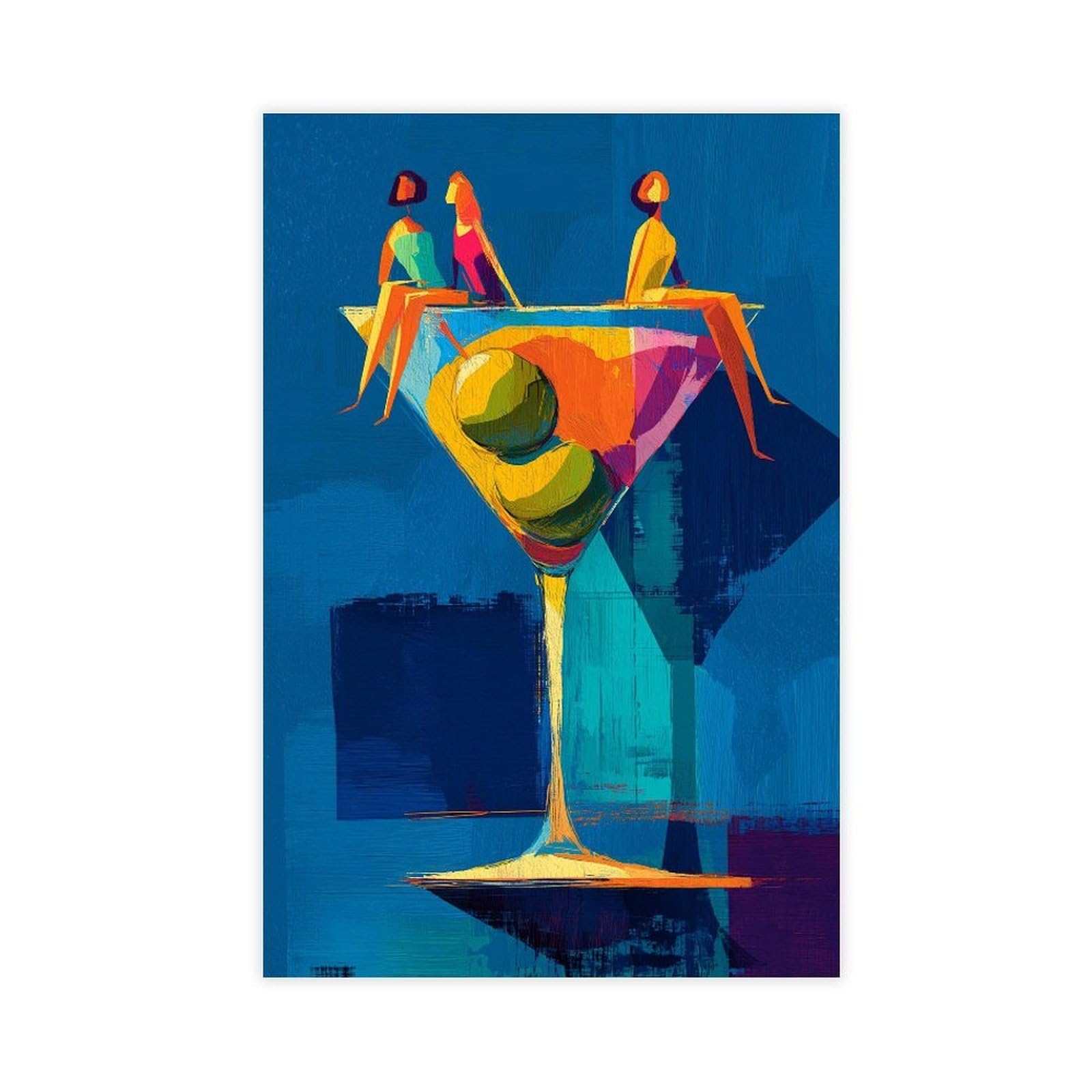 MRYCQ Abstract Martini Poster Canvas Poster for Dorm Room Decor Gift