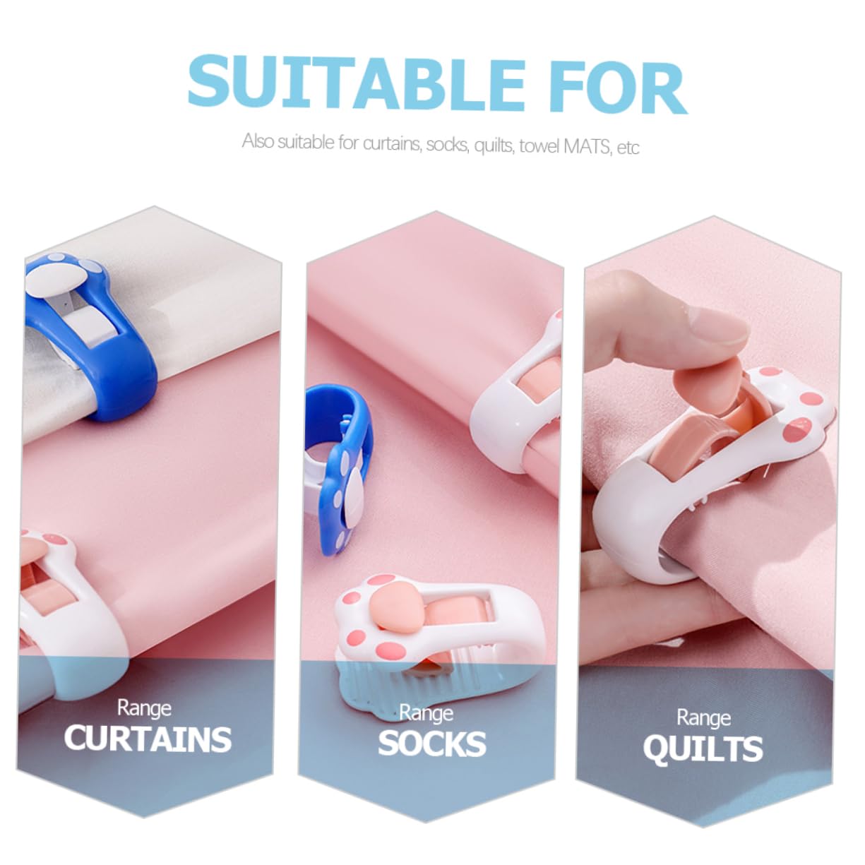 Duvet Clips, Quilt-Fixer-Knopf, 8 Stück, Bettlakenhalter, Bettdecken-Clip, Wäsche-Aufhängehaken, Wäscheleine, Trocknen, Steppdecke, Anti-Schnalle
