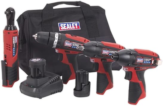 Sealey CP1200COMBO 4 x 12V SV12 Series Cordless Power Tool Combo Kit