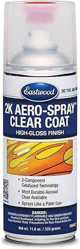 Eastwood Aerosol de pintura 2k para automóvil con acabado duradero y duradero, lata de 12 onzas Capa transparente