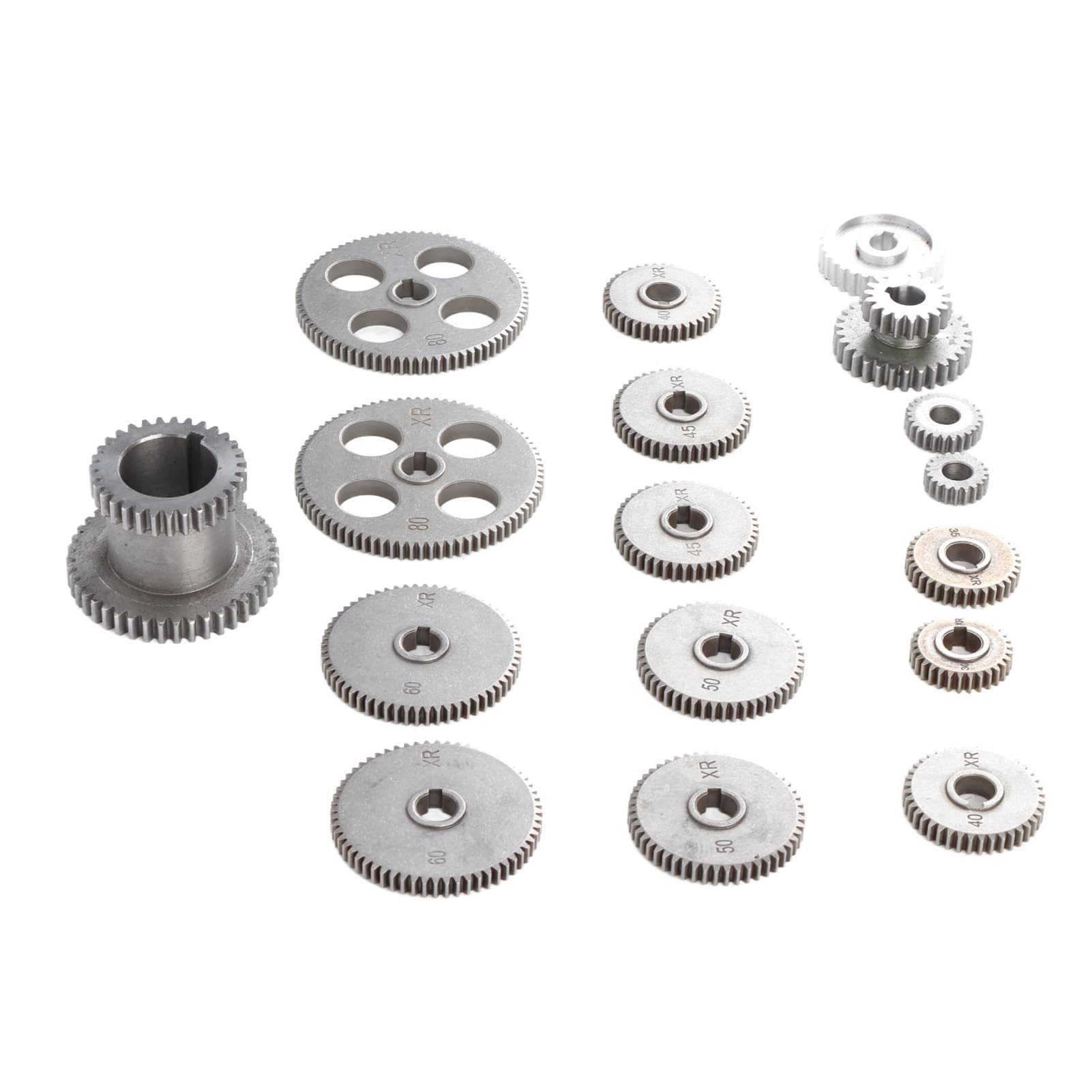 Set di Ingranaggi per Tornio Kit di Ingranaggi in Metallo Alto, 18 Pezzi per Mini Tornio CJ0618, Materiale Durevole HT250, Perfetto per gli Appassionati di Taglio dei Metalli