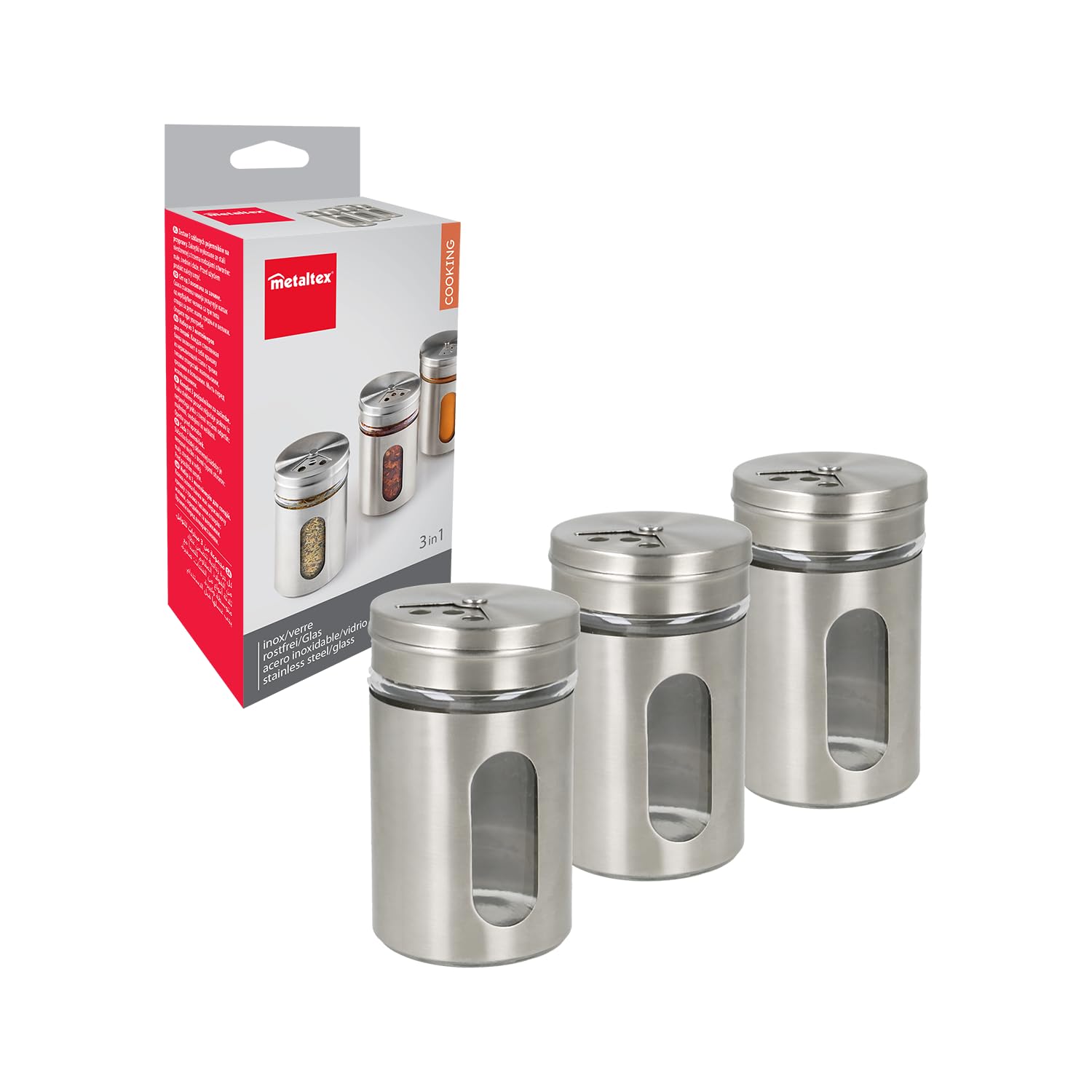 Gewürzstreuer Edelstahl Stilvolles Gewürzstreuer-Set Aromabehälter Aus Glas Streuer Edelstahl 12er-Set E Gewürzgläser Leer