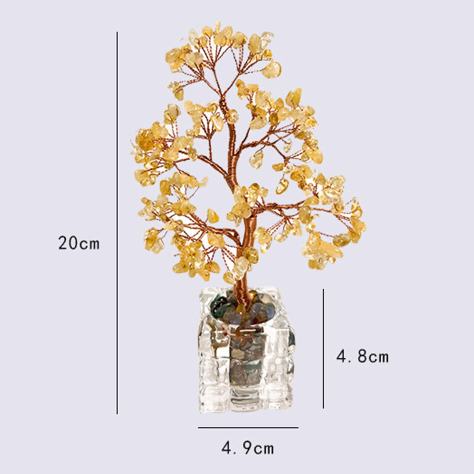 Albero dei Soldi in Cristallo Naturale per Ufficio, casa, Stanza, scrivania, Meditazione, energia positiva, Cristalli Feng Shui, Pietre curative, Fortuna, ricchezza, Chakra, Alberi,B