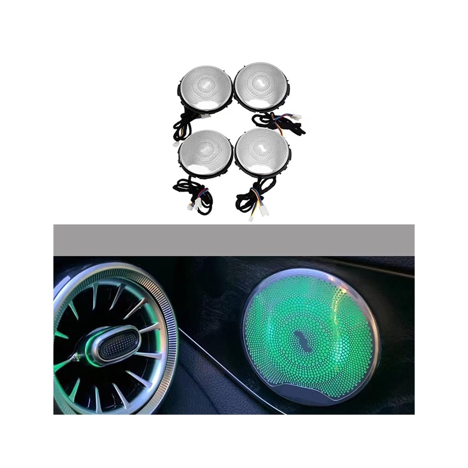 64 Color Colorful Luminescent Door Speaker Cover Compatible with Mercedes Benz GLC Class W253 2016 2017 2018 2019 2020 2021