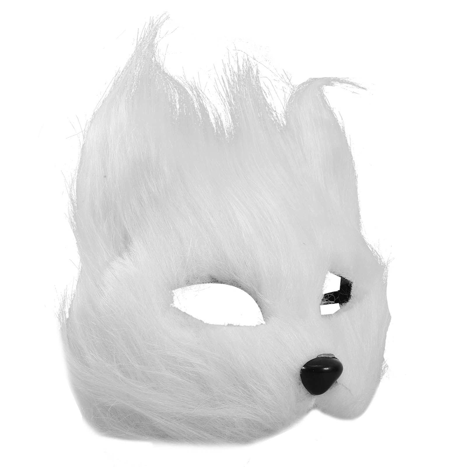 Abaodam Realistic Fox Shape Mask White Halloween Mask for Party Masquerade Fancy Dress