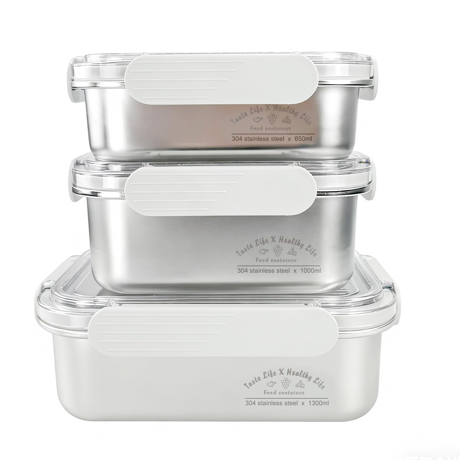 FOLAI 304-Edelstahl Frischhaltedosen mit deckel Vorratsbehälterset,kühlschrank organizer Aufbewahrungsbehälter aufschnittboxen，meal prep gläser