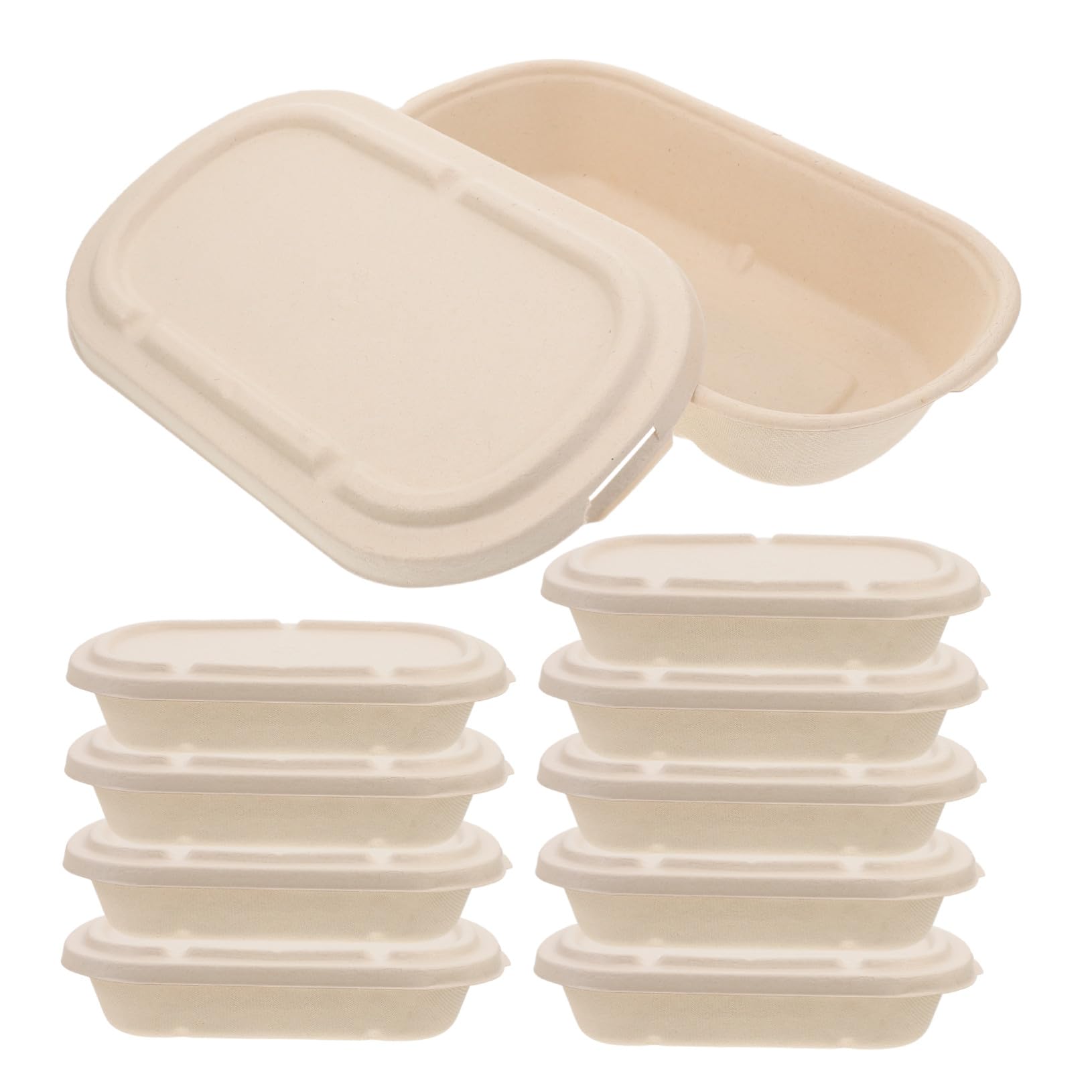 Toyvian 25 Set Pulp per Pranzo con Coperchio Scatole Porta in Materiale Pulp Compostabile per Takeout Insalate e Sushi Sicuri e Resistenti