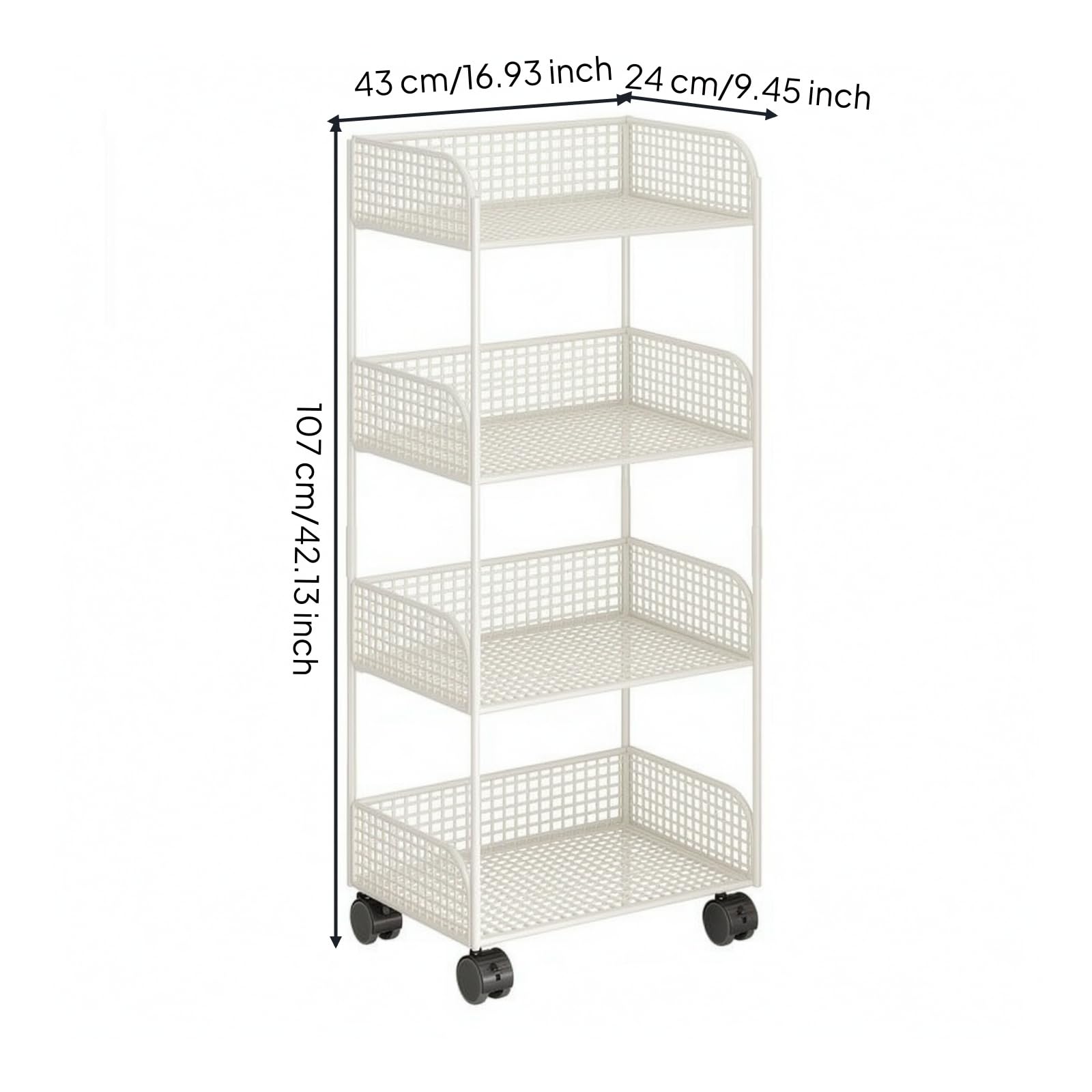 Scaffale Portaoggetti con Ruote Robusto
