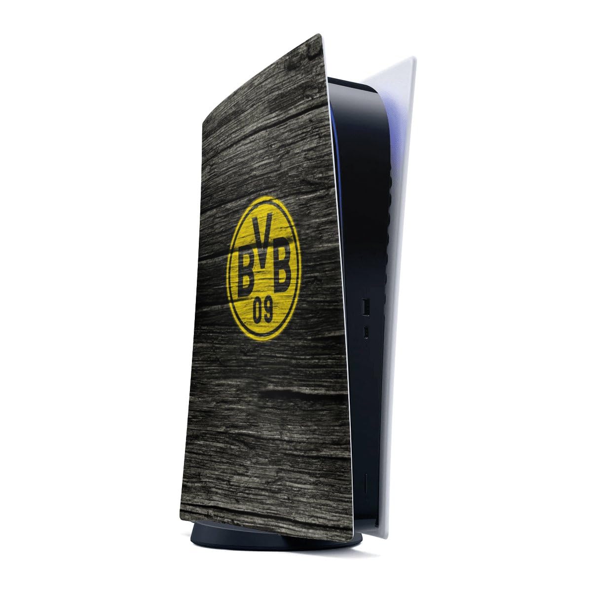 DeinDesign Skin kompatibel mit Sony Playstation 5 Digital Edition Folie Sticker Borussia Dortmund BVB Holzoptik