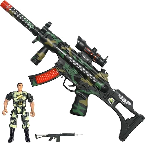Arcady Combat Mission Toy Plus 1 figura de juguete, intermitente y sonidos, 22 pulgadas de largo, pilas incluidas, nuevo