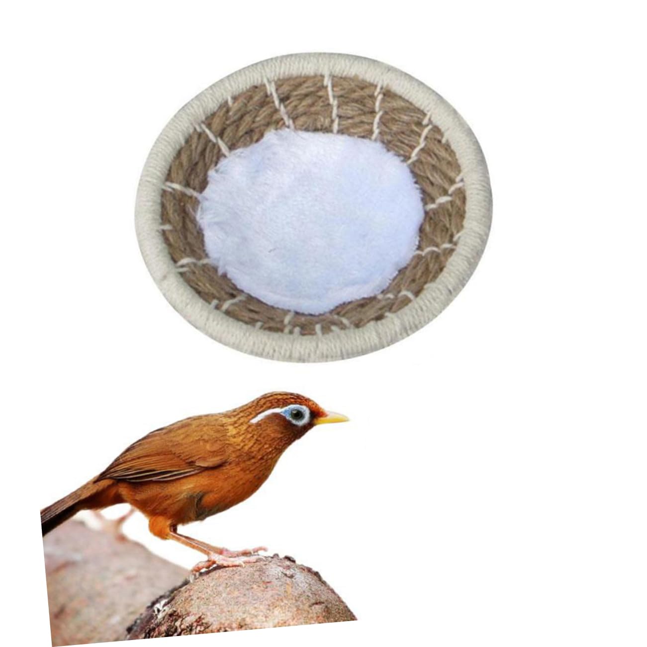 Toyvian Hand Woven Rope Bird Nest for Breeding Natural Durable Nest Supplies with Cushion Random Color for Parrots and Birds Multi Functional and Home Decor