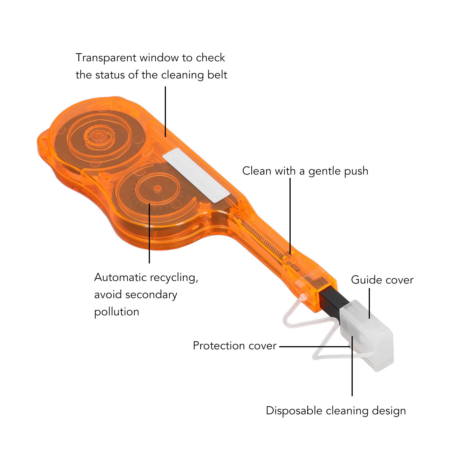 Stylo Nettoyant pour Fibre Optique, Nettoyeur de Fibre en Un Clic, Peut Obtenir Un Effet de Nettoyage à 99%, Économisant Un Nettoyant Fibre Optique Transparent pour Adaptateur de Type MPO et MPT