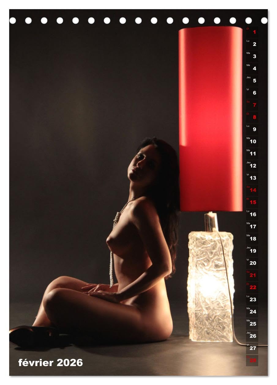 Le feu rouge (Calendrier de bureau 2026 DIN A5 horizontal), CALVENDO calendrier mensuel: Photographie érotique en lumière rouge