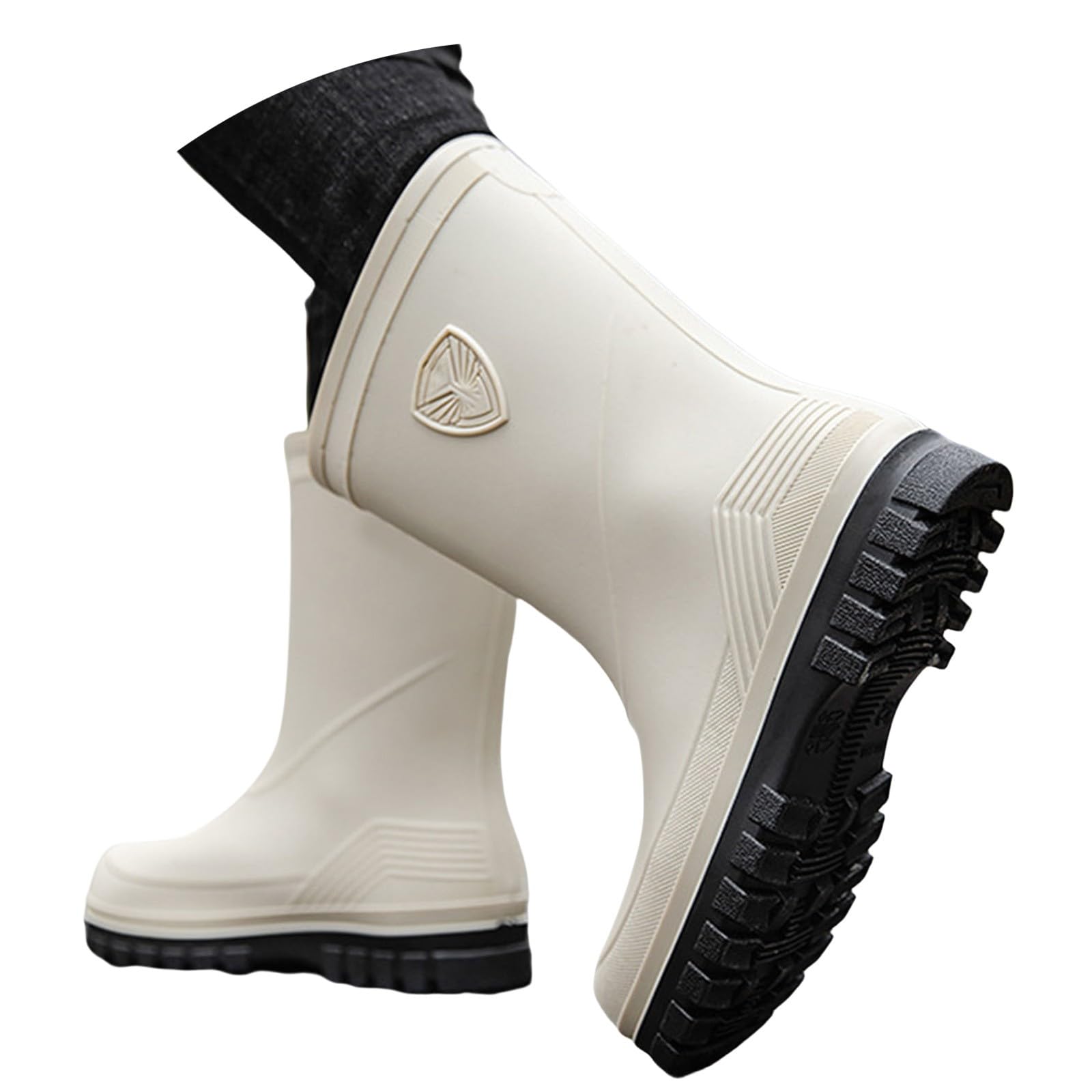 Botas de goma para mujer, botas de lluvia de media altura, zapatos de lluvia antideslizantes, botas de goma, botines de lluvia, botas de jardín, botas impermeables para exteriores, botas de lluvia